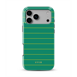 Horizontal Stripes, vert Goldline - Tough Coque MagSafe pour iPhone