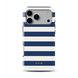 Horizontal Stripes, Old Money Blue - Tough Coque MagSafe pour iPhone