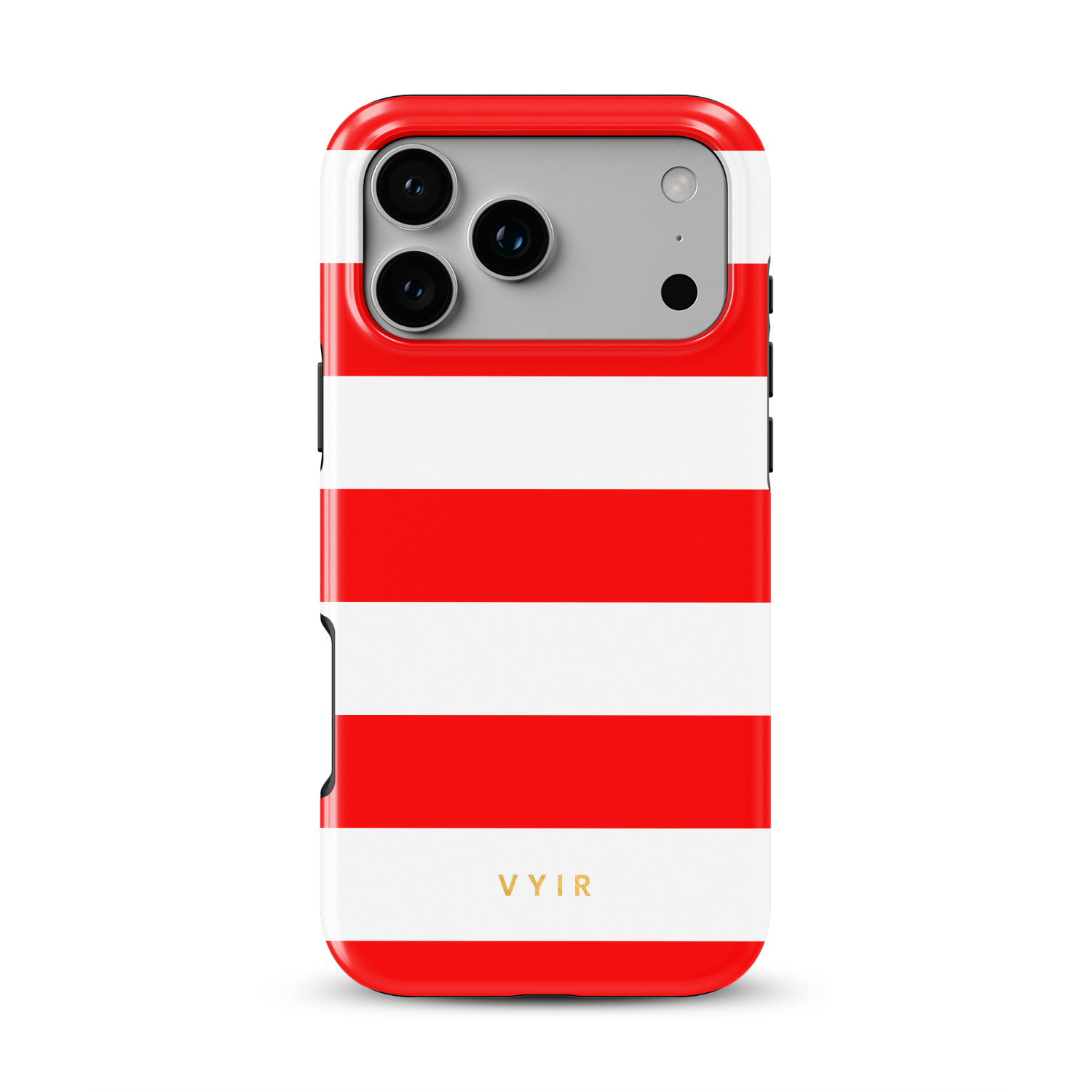 Horizontal Stripes, Red Silk - Shockproof MagSafe iPhone Case - VYIR