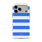 Horizontal Stripes, bleu Riviera - Tough Coque MagSafe pour iPhone