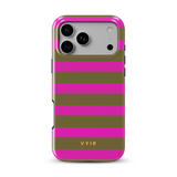Horizontal Stripes, Olive urbain - Tough Coque MagSafe pour iPhone