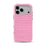Croc Leather Print Pink - Tough Coque MagSafe pour iPhone