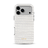Croc Leather Print White - Tough Coque MagSafe pour iPhone