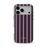 Luxe Stripes, prune - Coque iPhone MagSafe Tough
