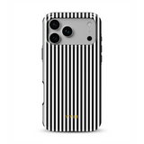 Vertical Stripes, Rayures fines noires et blanches - Tough Coque MagSafe iPhone