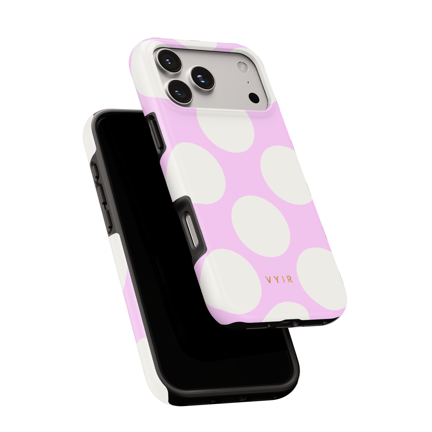 Large Polka Dots, Vanilla Pink - Shockproof Phone Case - VYIR