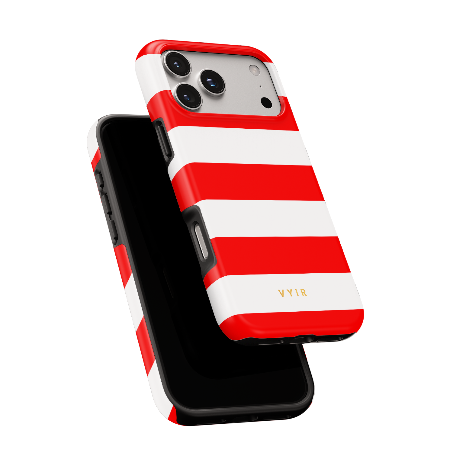 Horizontal Stripes, Red Silk - Shockproof Phone Case - VYIR