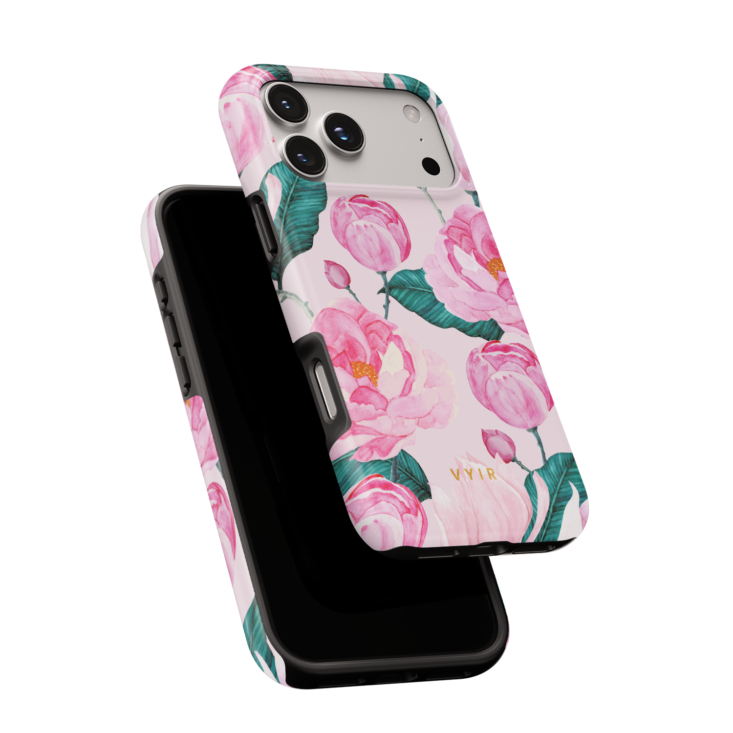 Rosy Peony Flourish - Shockproof MagSafe iPhone Case - VYIR