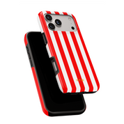 Vertical Stripes, Red Silk - Shockproof Phone Case - VYIR