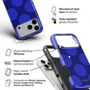Large Polka Dots, Indigo Blue - Shockproof Phone Case - VYIR