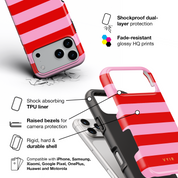Horizontal Stripes, Red Blush - Shockproof Phone Case - VYIR