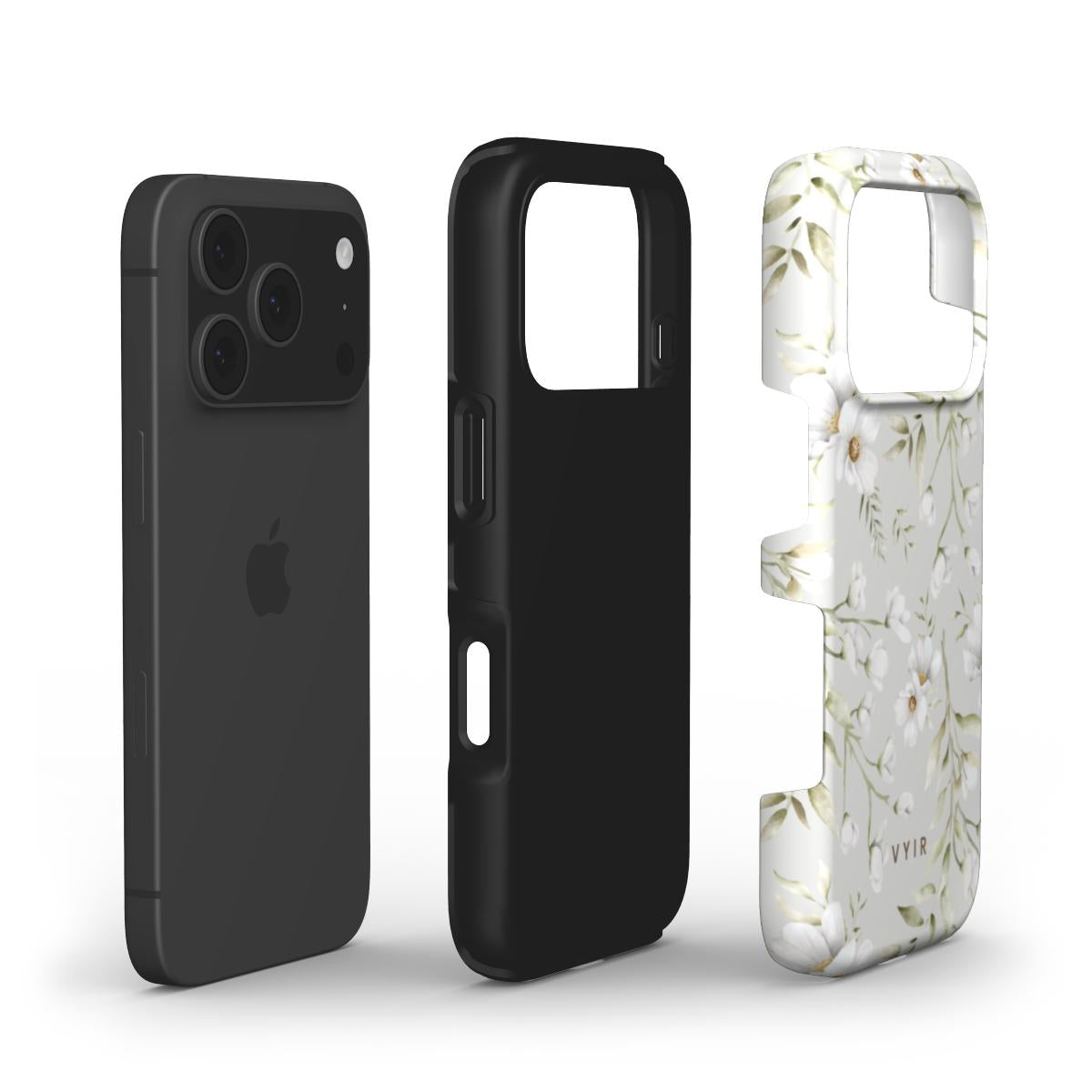 White Blossom Drift - Shockproof Phone Case - VYIR