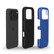 Vertical Stripes, Mediterranean Blue - Shockproof Phone Case - VYIR