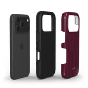 Vertical Stripes, Merlot - Shockproof Phone Case - VYIR